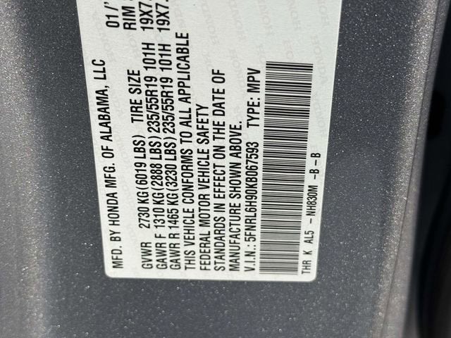 2019 Honda Odyssey Elite