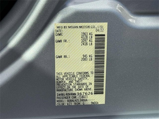 2022 Nissan Altima 2.5 SV