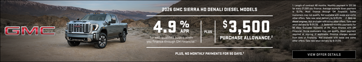 4.9% APR for well-qualified buyers when you finance through GM Financial.1

Plus, $3,500 PURCHASE...